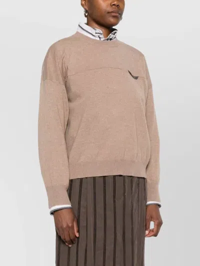 Brunello Cucinelli Crewneck Cashmere Sweater Pocket Detail