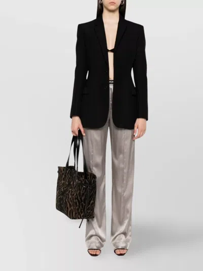 Tom Ford Silk Pants Pajama Elastic Waistband In Neutral