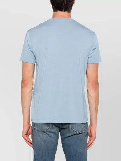 Tom Ford Crew Neck Cotton Blend T-shirt In Blue