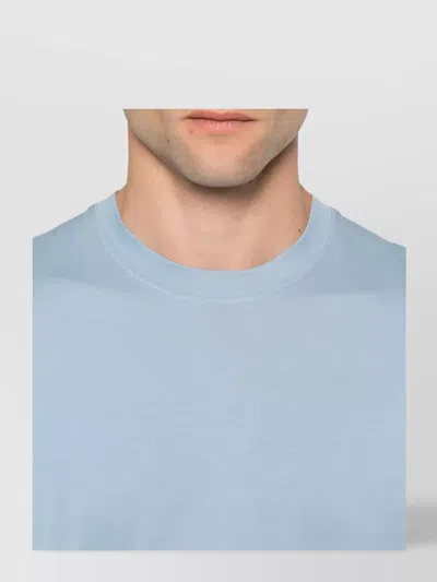 Tom Ford Crew Neck Cotton Blend T-shirt In Blue