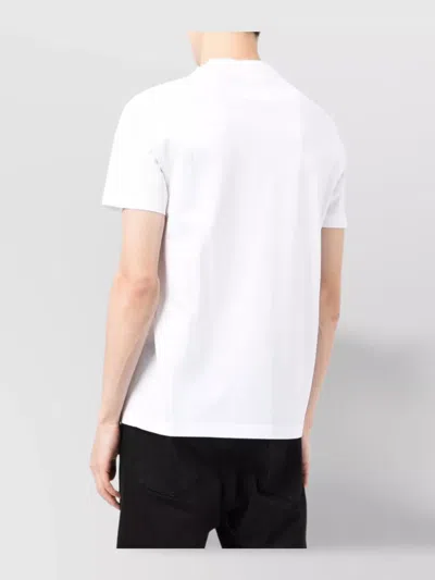 Emporio Armani White Logo Embroidery T-shirt In White