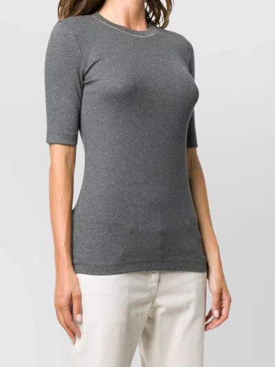 Brunello Cucinelli Ribbed Cotton Blend T-shirt