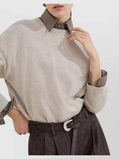 Brunello Cucinelli Soft Cashmere Crewneck Sweater With Relaxed Fit