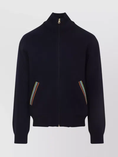 Paul Smith Zip-up Jacket With Colorful Striped Accents