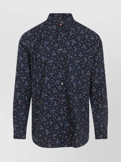 Paul Smith Men's Regular Fit Shirt With All-over Print In Blue