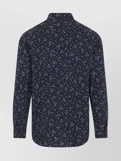 Paul Smith Men's Regular Fit Shirt With All-over Print In Blue