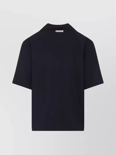 Marni Pocketed Short Sleeve Shirt With Spread Collar In Black
