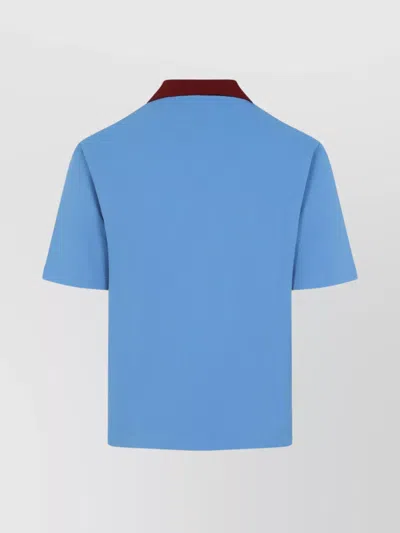 Marni Polo In Piquet Blu Con Colletto A Contrasto In Blue