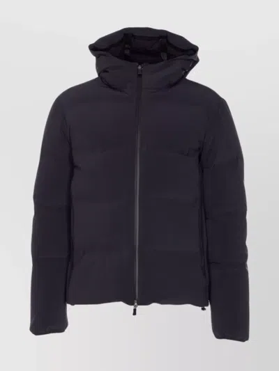 Herno Down Jacket With Hood And Quilted Pattern In Blue