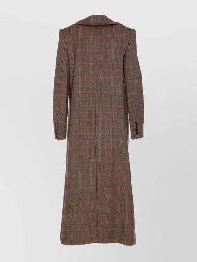 Chloé Checkered Long Length Coat With Prince Of Wales Motif