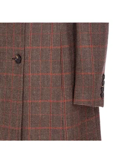 Chloé Checkered Long Length Coat With Prince Of Wales Motif