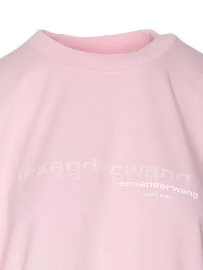 Alexander Wang Crewneck Short Sleeves T-shirt In Pink