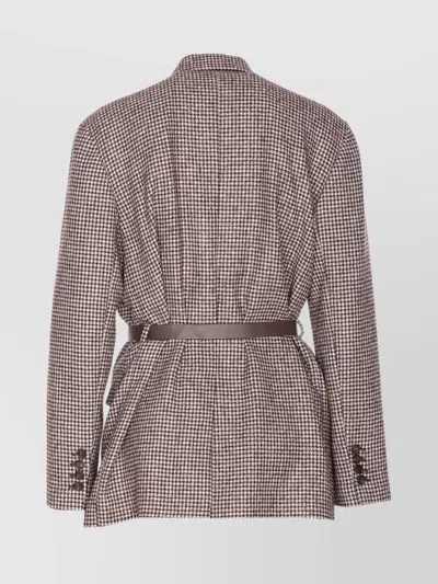 Brunello Cucinelli Double-breasted Wool Jacket With Belted Waist