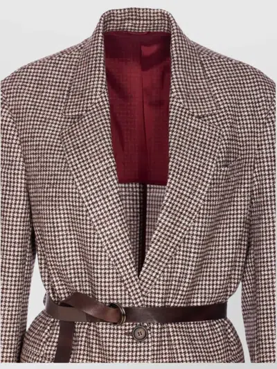 Brunello Cucinelli Double-breasted Wool Jacket With Belted Waist