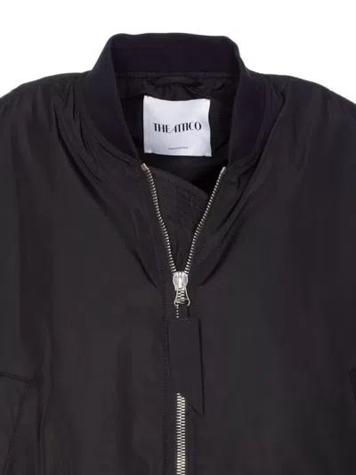 Attico Bomber Oversize In Poliestere Nero Donna