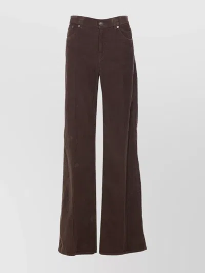 Dondup Velvet Wide Leg Trousers With 5 Pockets
