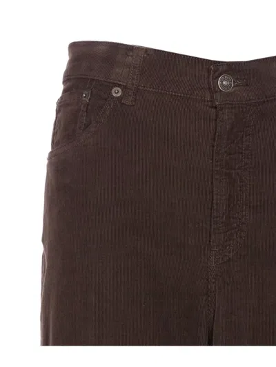 Dondup Velvet Wide Leg Trousers With 5 Pockets