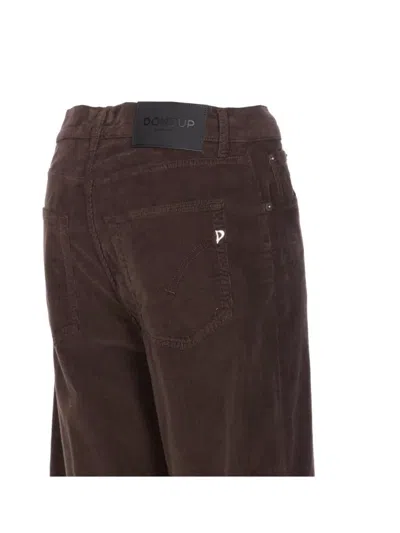Dondup Velvet Wide Leg Trousers With 5 Pockets