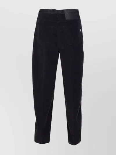 Dondup Loose Fit Velvet Trousers With Button Detailing
