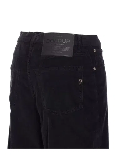 Dondup Loose Fit Velvet Trousers With Button Detailing