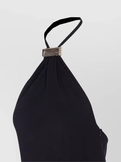 Attico Halter Neck Sleeveless Midi Dress With Side Slit