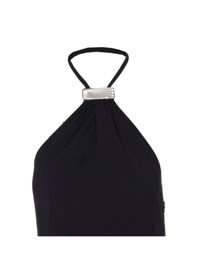 Attico Halter Neck Sleeveless Midi Dress With Side Slit
