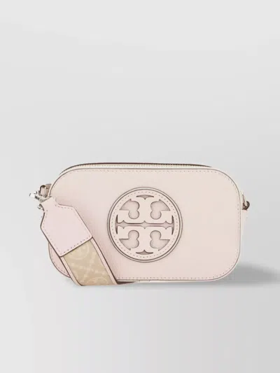 Tory Burch Miller Patent Border Mini Crossbody Bag Pale Pink In Pink
