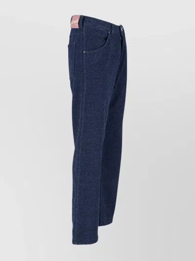 Vivienne Westwood Straight Trousers With Textured Fabric And Pockets In Blue