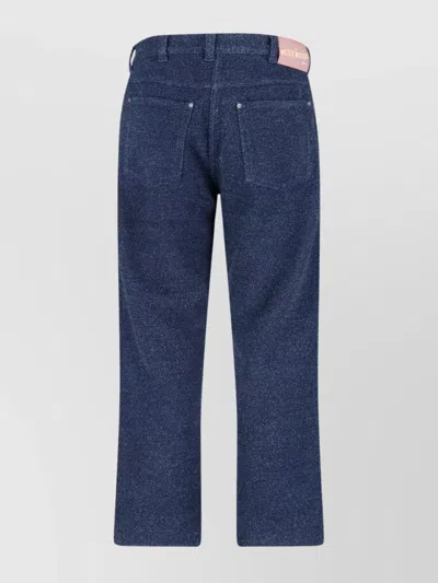 Vivienne Westwood Straight Trousers With Textured Fabric And Pockets In Blue
