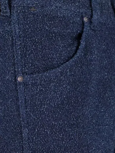 Vivienne Westwood Straight Trousers With Textured Fabric And Pockets In Blue