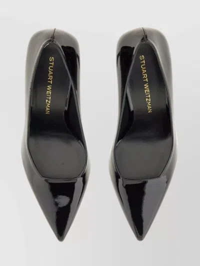 Stuart Weitzman Vinnie Patent Finish Pointed Toe Sandals
