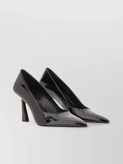 Stuart Weitzman Vinnie Patent Finish Pointed Toe Sandals
