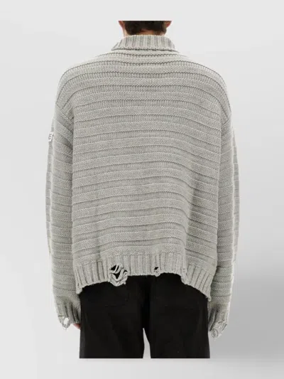 Mm6 Maison Margiela Mm6 By Maison Margiela Textured Knit Turtleneck Sweater With Oversized Silhouette