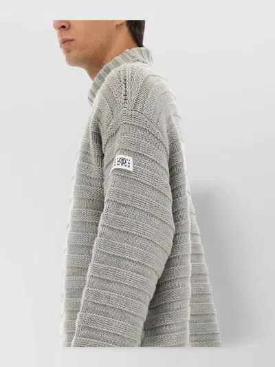 Mm6 Maison Margiela Mm6 By Maison Margiela Textured Knit Turtleneck Sweater With Oversized Silhouette