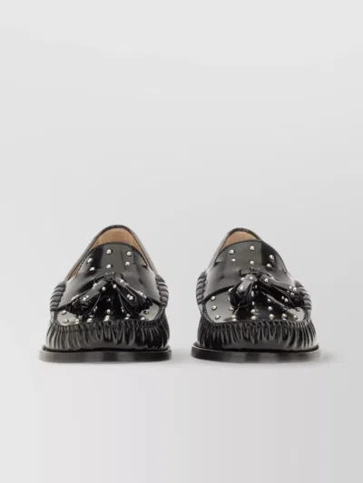 Stuart Weitzman Loafers With Studded Detailing And Tassel Embellishment