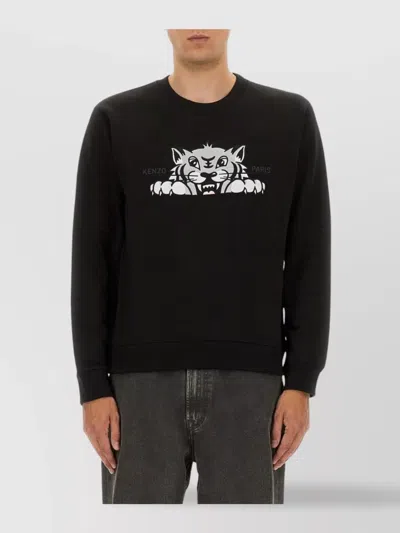 Kenzo Sweatshirt With A Distinctive Tiger Head In Black