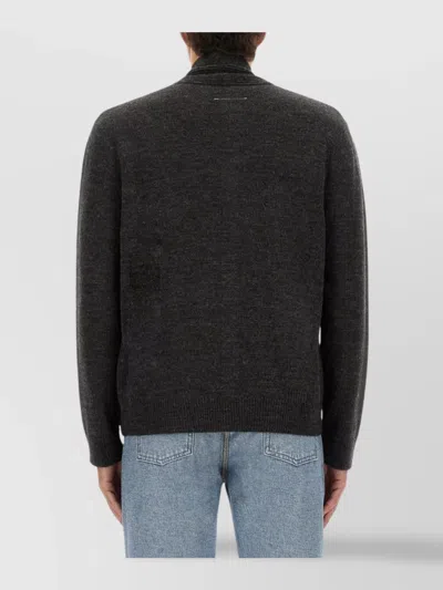 Mm6 Maison Margiela Mm6 By Maison Margiela Button-up Wool Cardigan With Shawl Collar In Gray