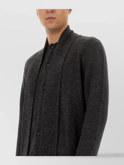 Mm6 Maison Margiela Mm6 By Maison Margiela Button-up Wool Cardigan With Shawl Collar In Gray