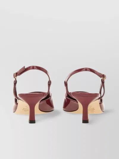 Stuart Weitzman Vinnie Patent Buckle Detail Pointed Toe Sandals