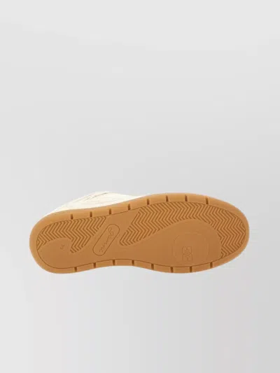 Ganni Canvas Sneaker With Rubber Sole And Embroidered Stitching In Neutral