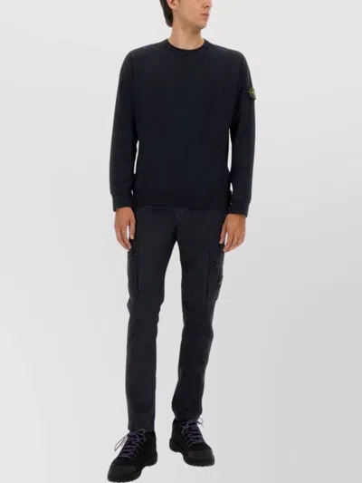 Stone Island Lightweight Wool Crew Neck Sweater With Raglan Sleeves