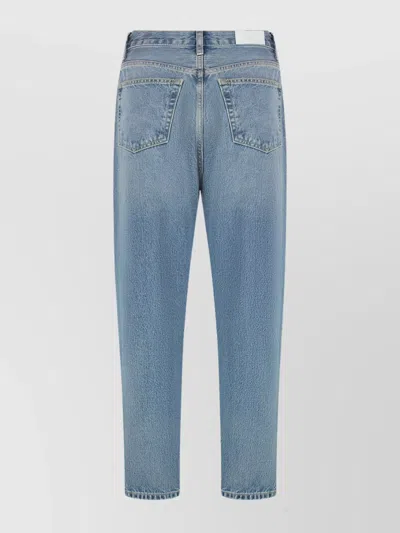 Re/done Organic Cotton Faded Wash Boyfriend Jeans In Blue