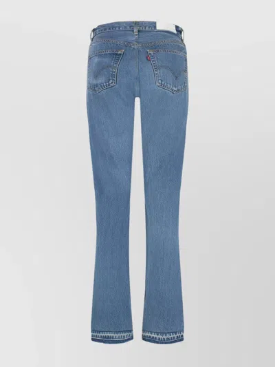 Re/done High-rise Skinny-fit Jeans Frayed Hem