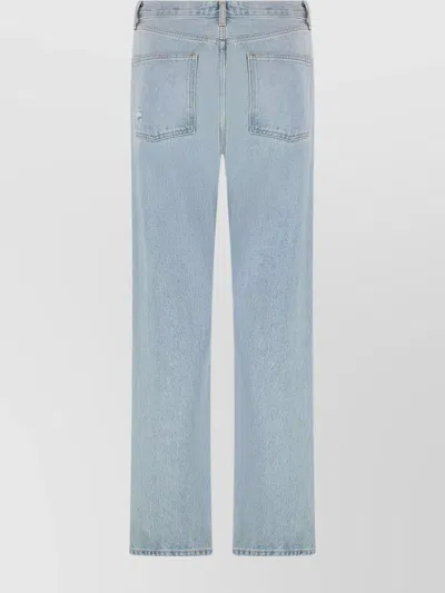 Agolde Riley Cropped Straight-leg Jeans In Blue
