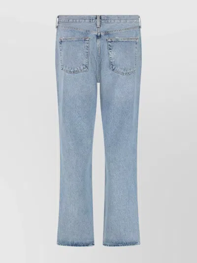 Agolde Faded Wash Straight Leg Jeans In Blue