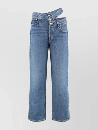 Agolde Straight-leg Jeans Featuring Cut-out Detail In Blue