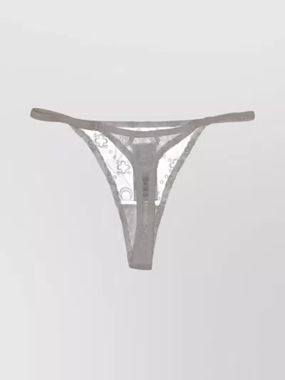 Marine Serre Sheer Mesh Thong Embroidered Waistband In Gray