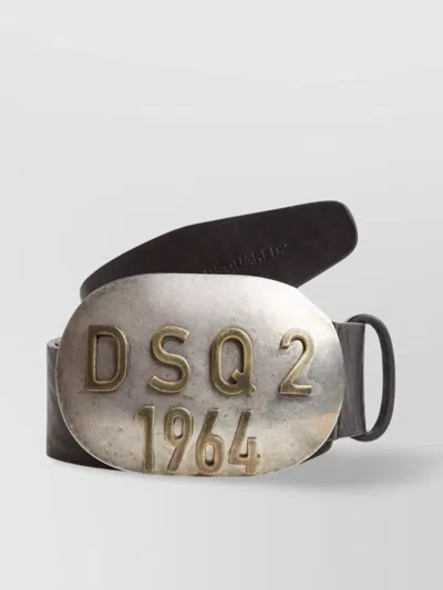 Dsquared2 Adjustable Genuine Leather Buckle Belts In Black