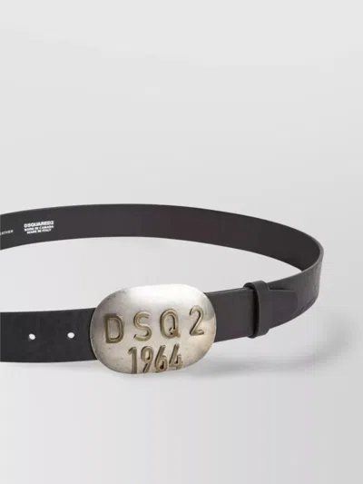 Dsquared2 Adjustable Genuine Leather Buckle Belts In Black