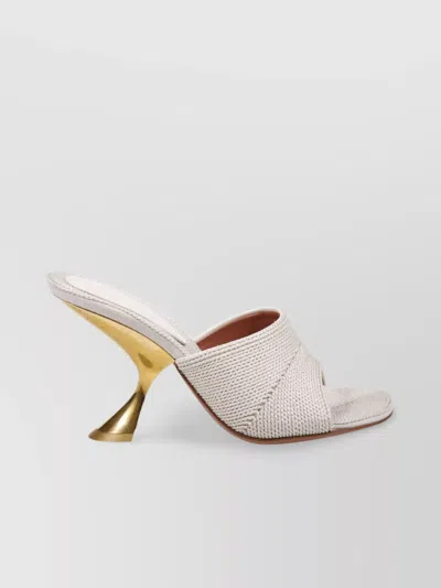 Amina Muaddi Woven Textured Slipper 90